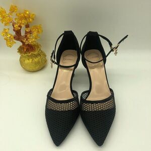 Eastanna Women Sexy Mesh Pointed Toe Low Heels Pumps